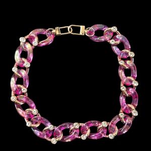 Gold and Pink Chain Bag Chain